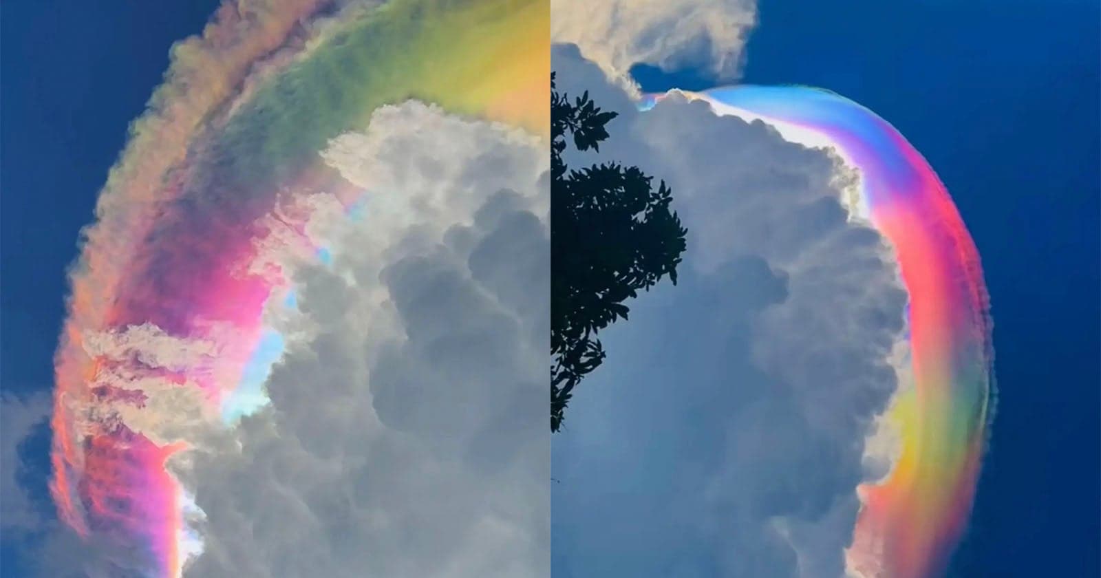 Magnficient Iridescent Cloud Appears Over Indonesia and Stops Traffic
